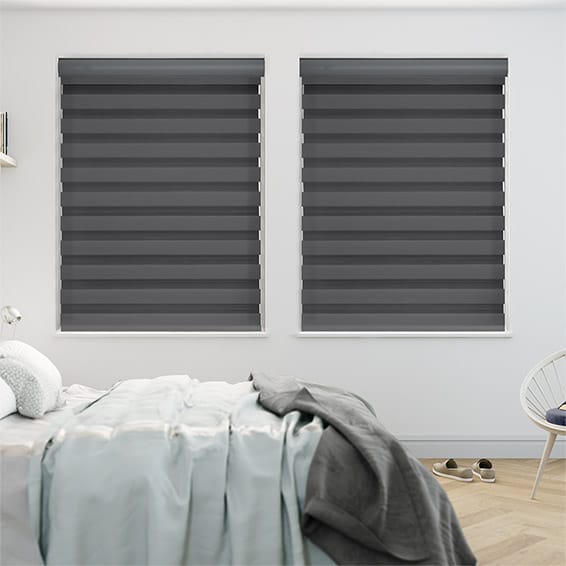 Enjoy Dimout Gunmetal Grey Zebra Roller Blind